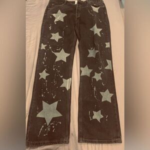 Mmnl Star Boy Jeans - Straight Leg - Size 36 Waist - Silver and Black